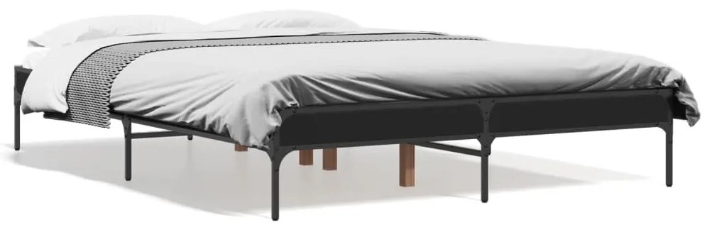 Giroletto Nero 140x190 Cm İn Legno Multistrato E Metallo /