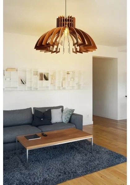 Lampadario a sospensione con filo 1xE27/60W/230V marrone diametro 39 cm