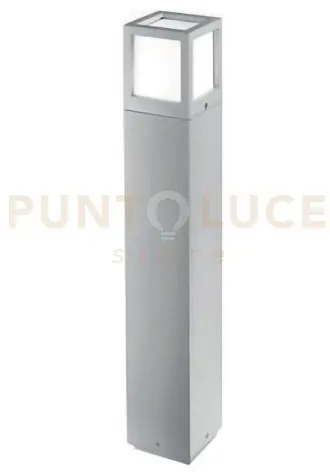 Ges341- paletto 1 luce attacco e27 grigio alluminio h.65cm ip54