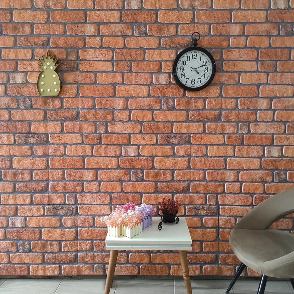 Pannelli Murali 3d Con Design A Mattoni Terracotta 10 Pz Eps /