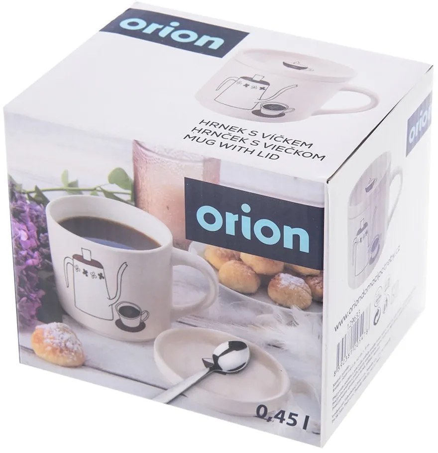 Tazza con coperchio bianca in porcellana 450 ml – Orion