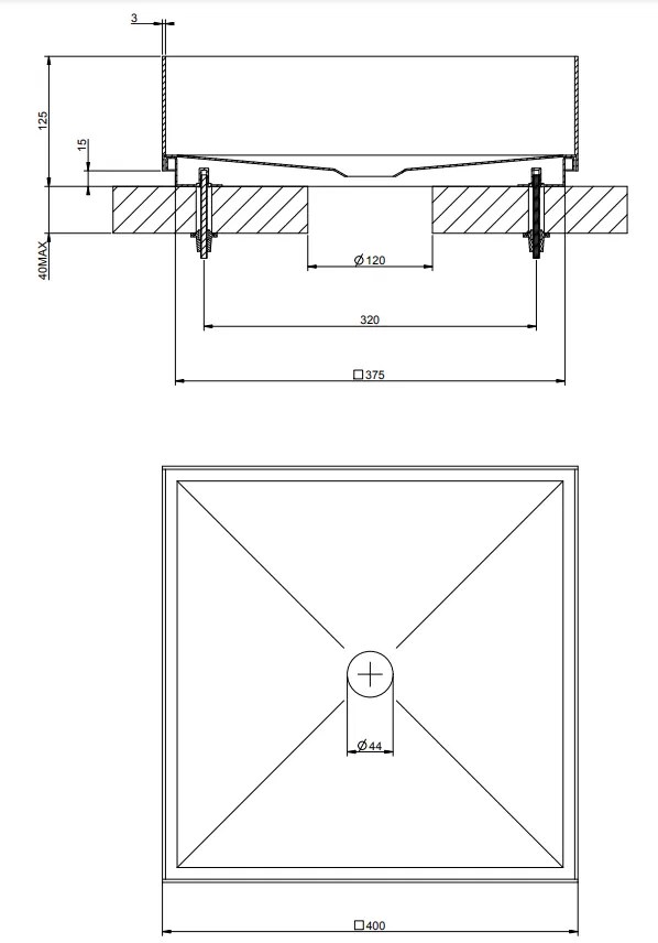 Lavabo 40x40 da appoggio senza troppo pieno in acciaio Steel brushed inverso total look 54605 Gessi