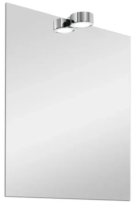 Specchio per bagno 50x60 cm reversibile con luce LED naturale