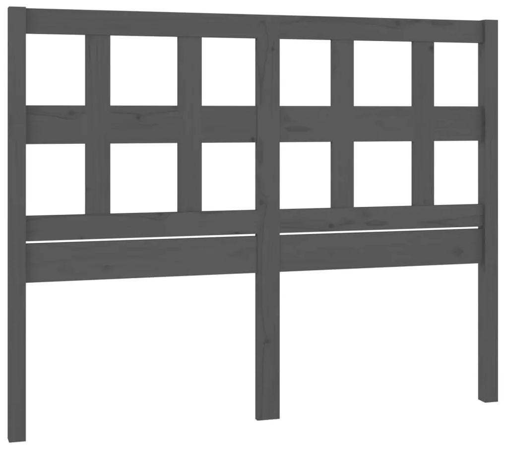 Testiera per letto grigia 185,5x4x100 cm legno massello di pino