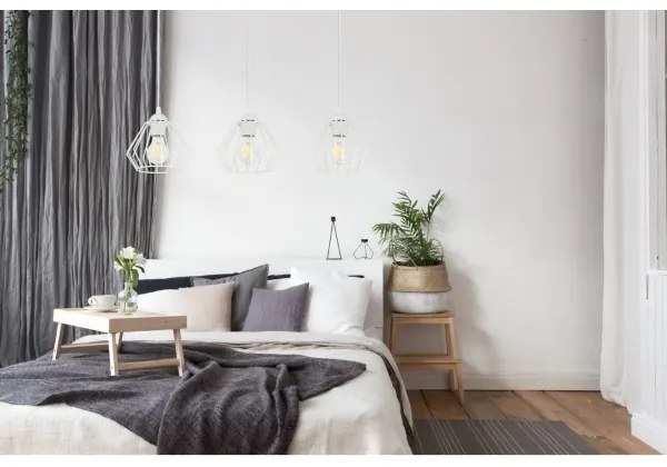 Lampadario a sospensione con filo CEED 3xE27/60W/230V bianco