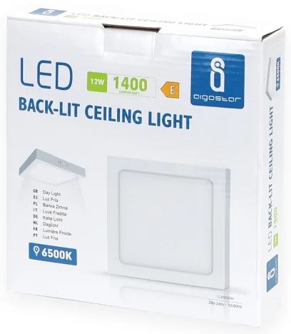 Aigostar - LED Plafoniera LED/12W/230V 17,3x17,3 cm 6500K bianco