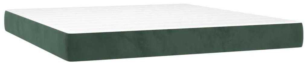 Giroletto a molle con materasso verde scuro 200x200 cm velluto