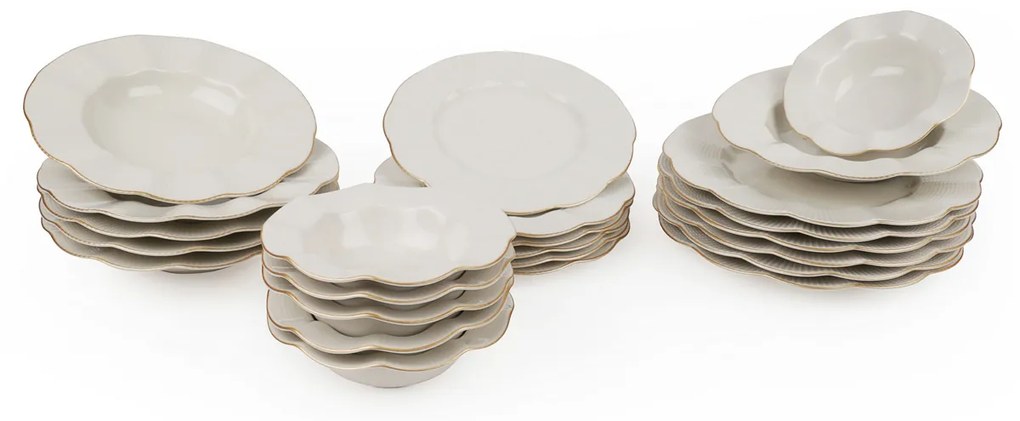 Set 24 pezzi tavola bordo oro