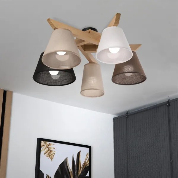 Brilagi - LED  Lampadario a plafone ANTHONY 5xE14/40W/230V quercia