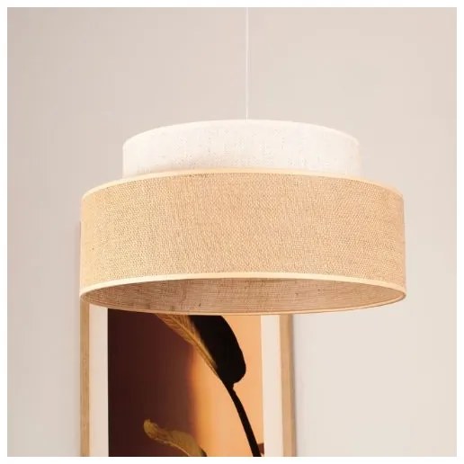 Lampadario a sospensione con filo BOHO 1xE27/60W/230V diametro 40 cm color crema/beige