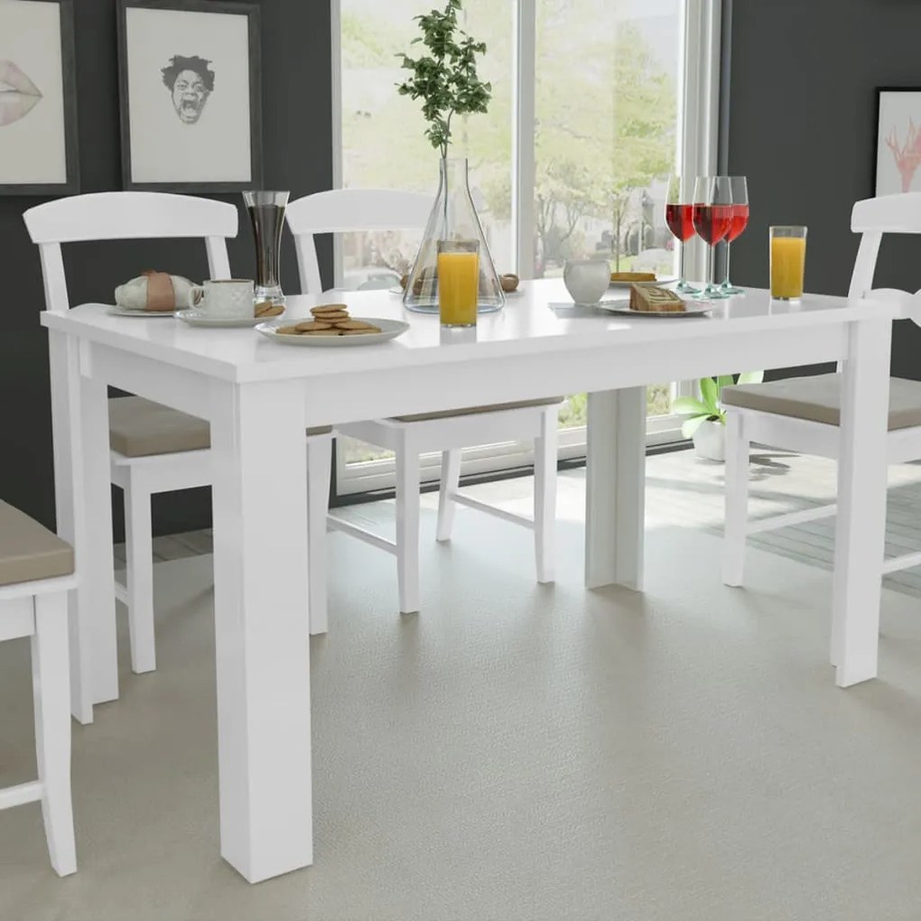 Tavolo Da Pranzo 140x80x75 Cm Bianco /