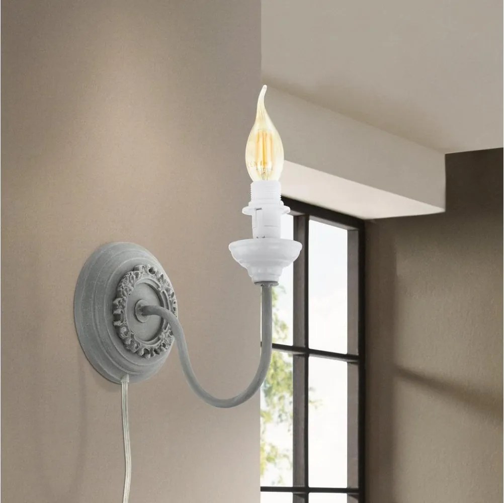 Eglo 33003 - Lampada da parete 1xE14/40W/230V grigia