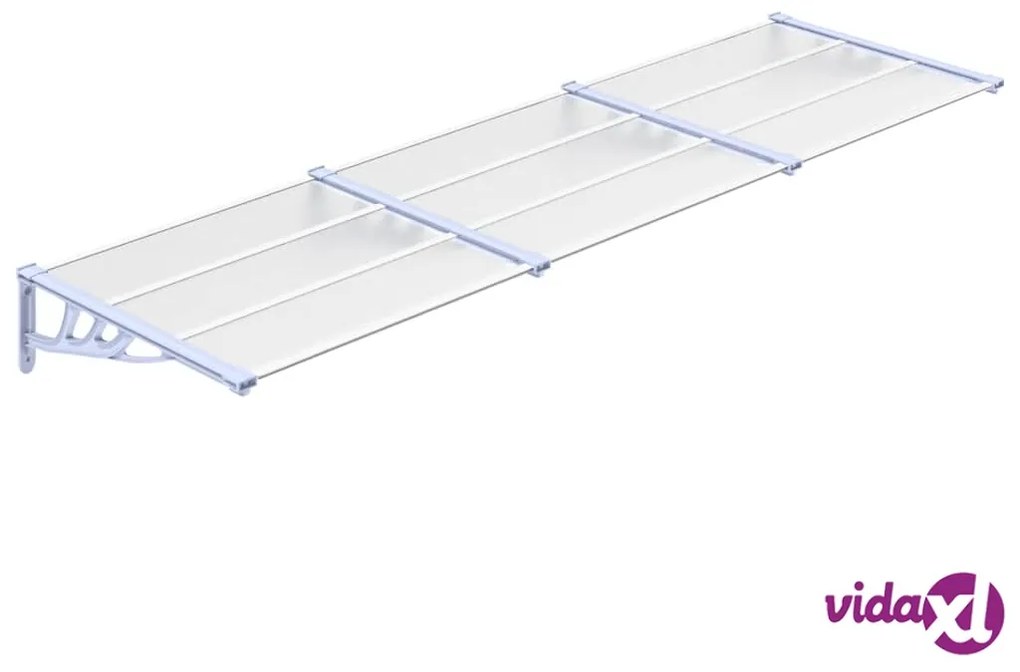 vidaXL Tettoia per Porta Grigio e Trasparente 297,5x90cm Policarbonato