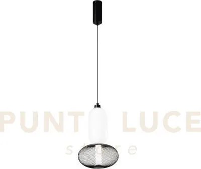 Lampadario a sospensione led inkas nera in vetro 18w 1860lm cct 300...