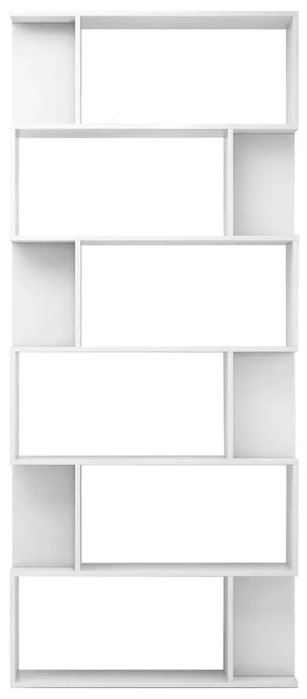 Libreria/divisorio bianco lucido 80x24x192 cm