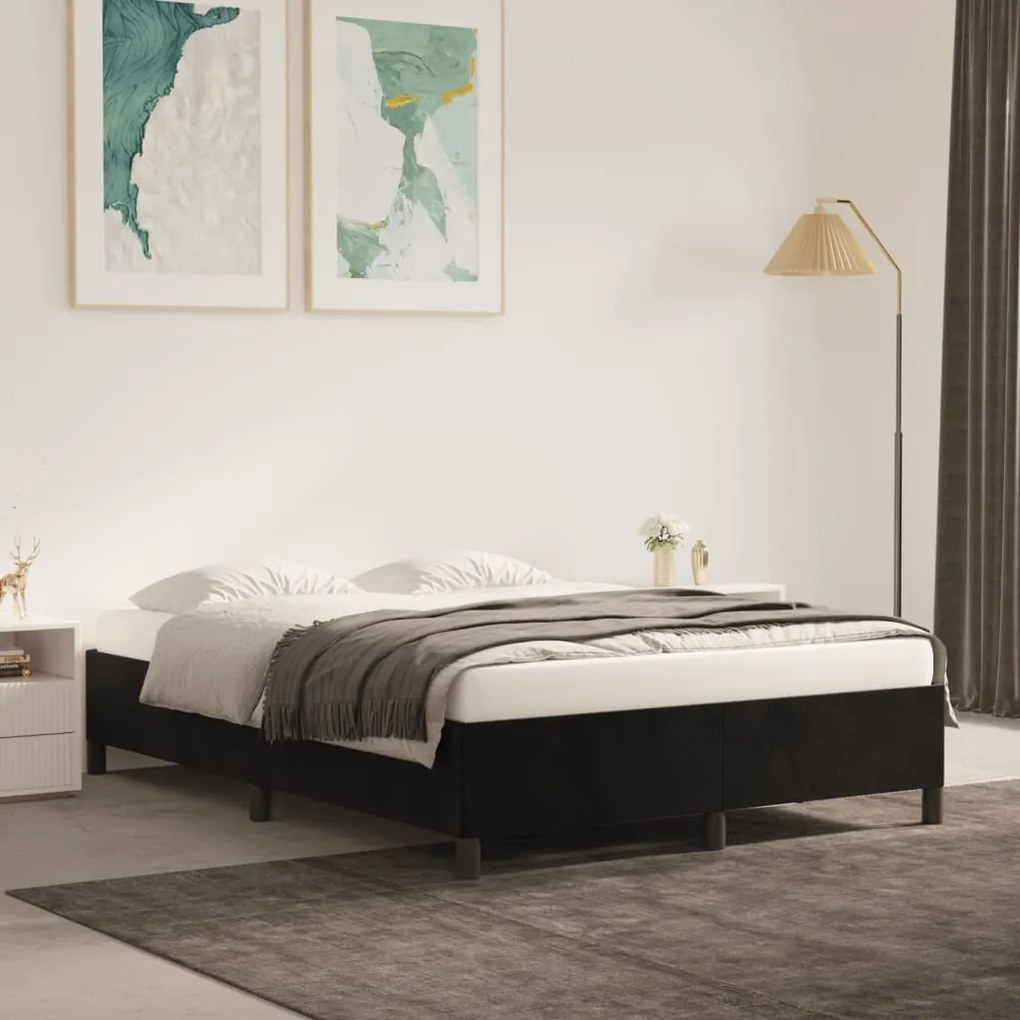 Giroletto Senza Materasso Nero 140x190 Cm İn Velluto /