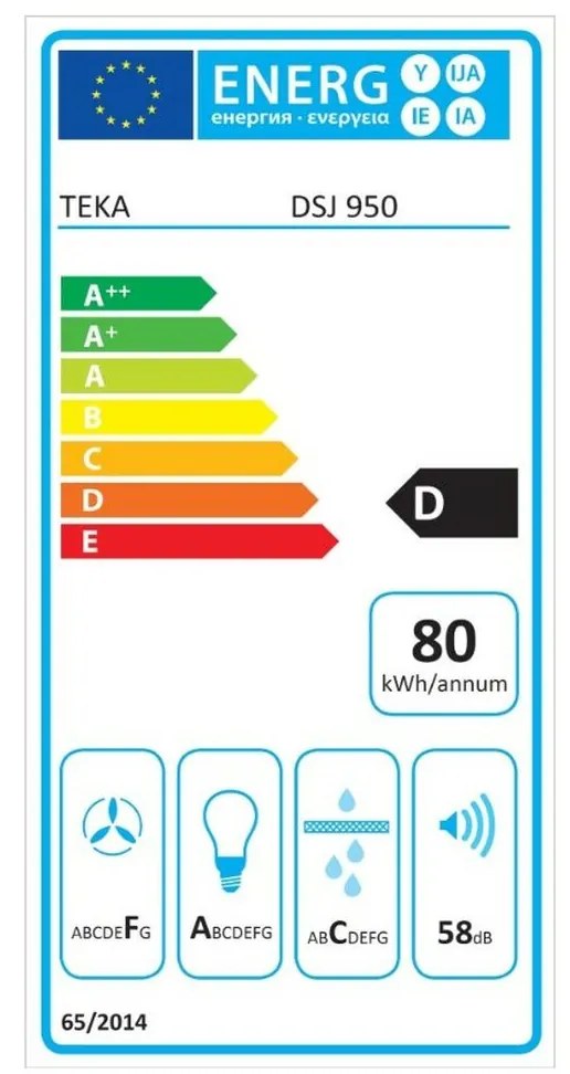 Cappa Classica Teka 8421152157305 90 cm 401 m3/h 105W D Nero Acciaio Acero inoxidable