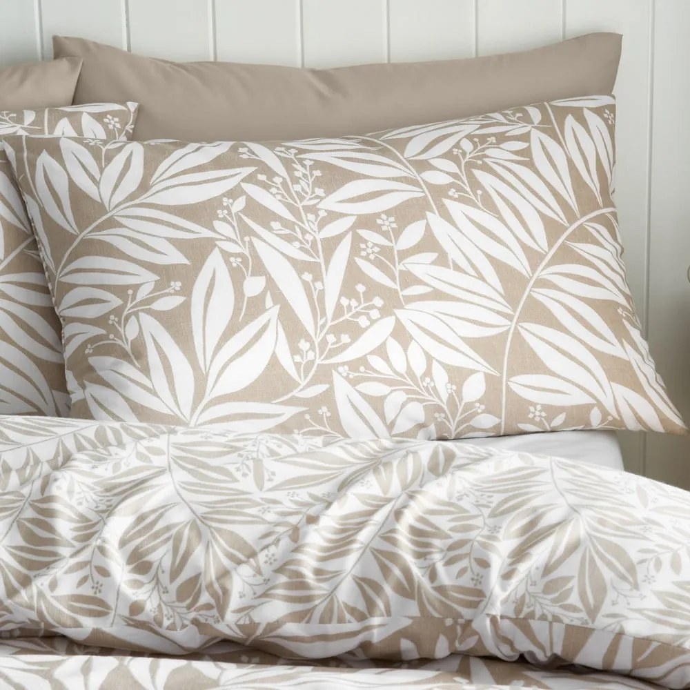 Biancheria da letto marrone chiaro per letto matrimoniale 200x200 cm Sorrel Leaves – Catherine Lansfield