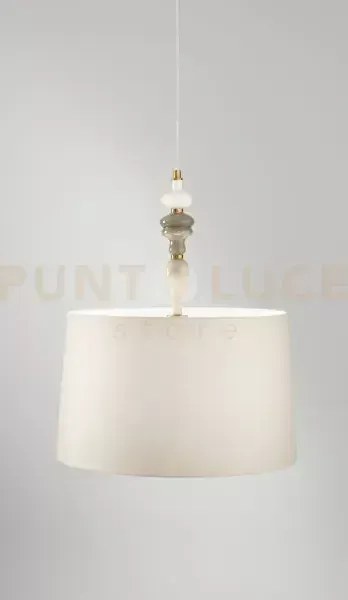 Abaco sospensione in metallo ottone brunito multicolor + paralume a...