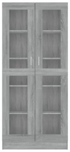 Mobile Vetrina Grigio Sonoma 82,5x30,5x185,5 Legno Multistrato