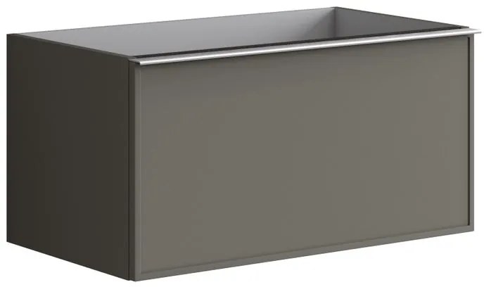Mobile da bagno sospeso sotto lavabo L 80 x H 40 x P 45.5 cm grigio laccato opaco, 1 cassetto Pixel frame
