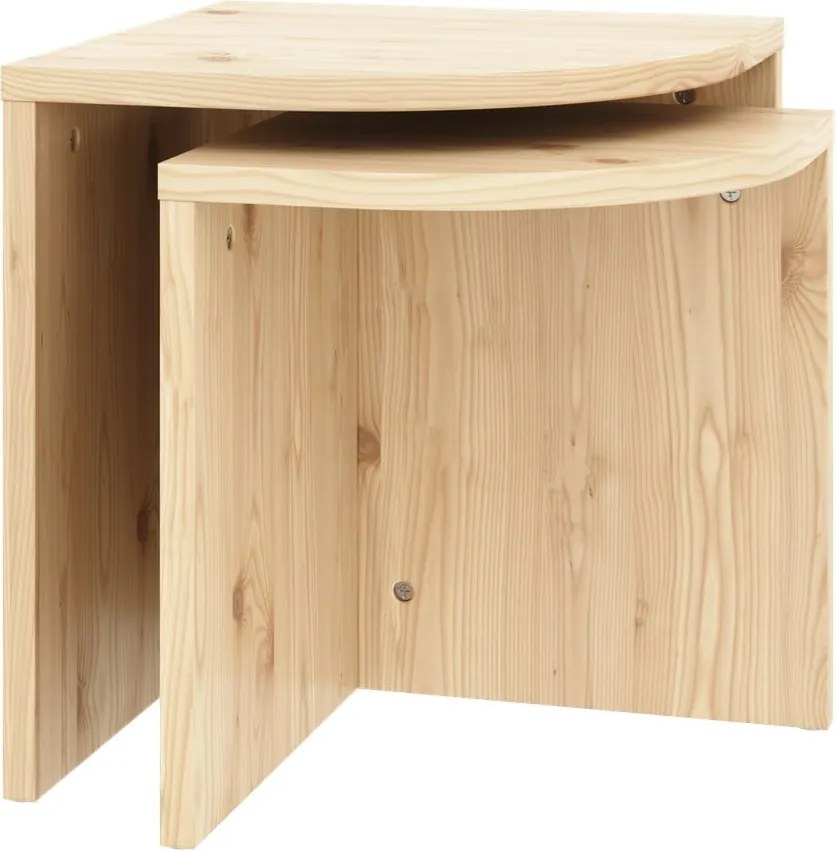 Set di tavolini da salotto di colore naturale in pino massiccio 2 pz Combine – Karup Design