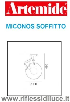 Artemide miconos soffitto ottone satinato