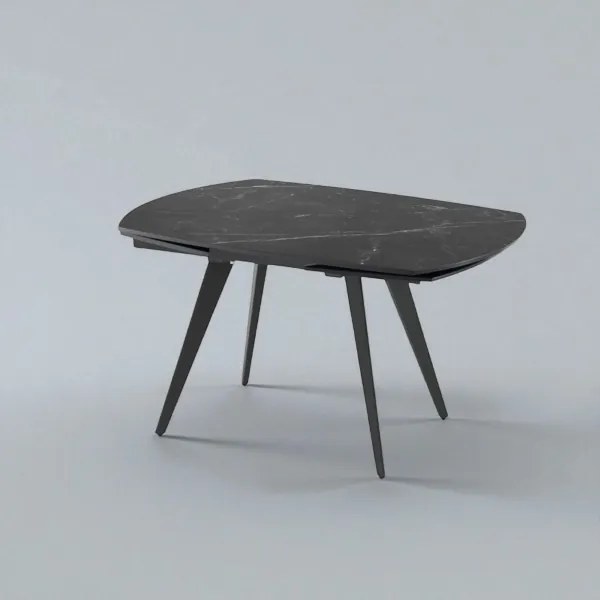 Tavolo allungabile Almor 130-190x80 cm piano marmo Nero