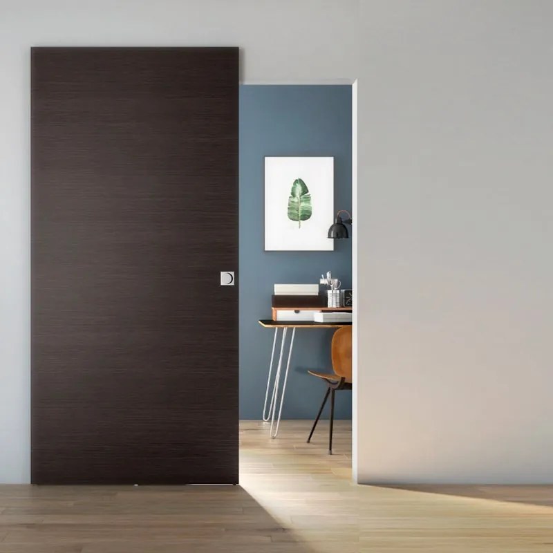 Porta scorrevole Space Fumo Quadra in legno, L 101 x H 230 cm, con binario SPACE : Scorrevole esterno muro con binario invisibile