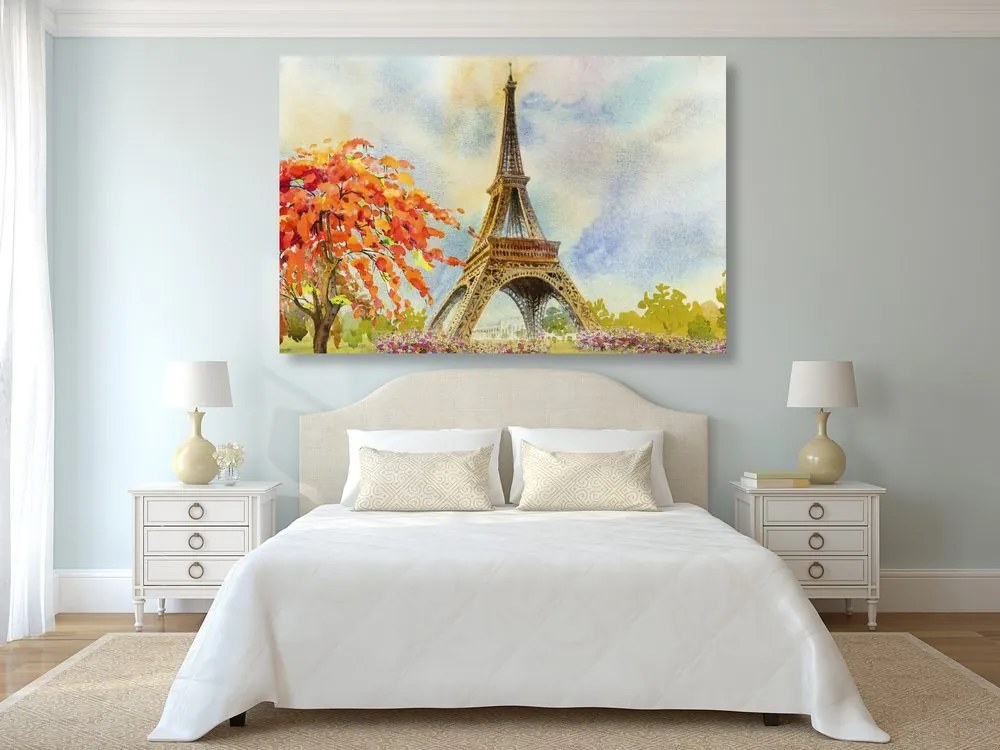 Stampa su tela – Torre Eiffel in colori pastello