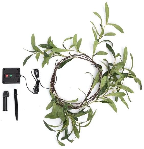 Aigostar - Catena solare LED 60xLED/4m IP65 bianco caldo olive