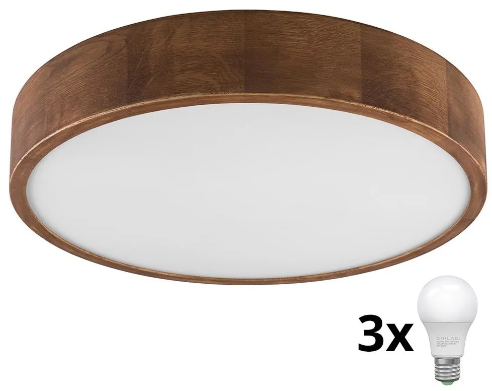 Brilagi - Lampada LED da soffitto CARVALHO 3xE27/60W/230V ciliegio 47 cm