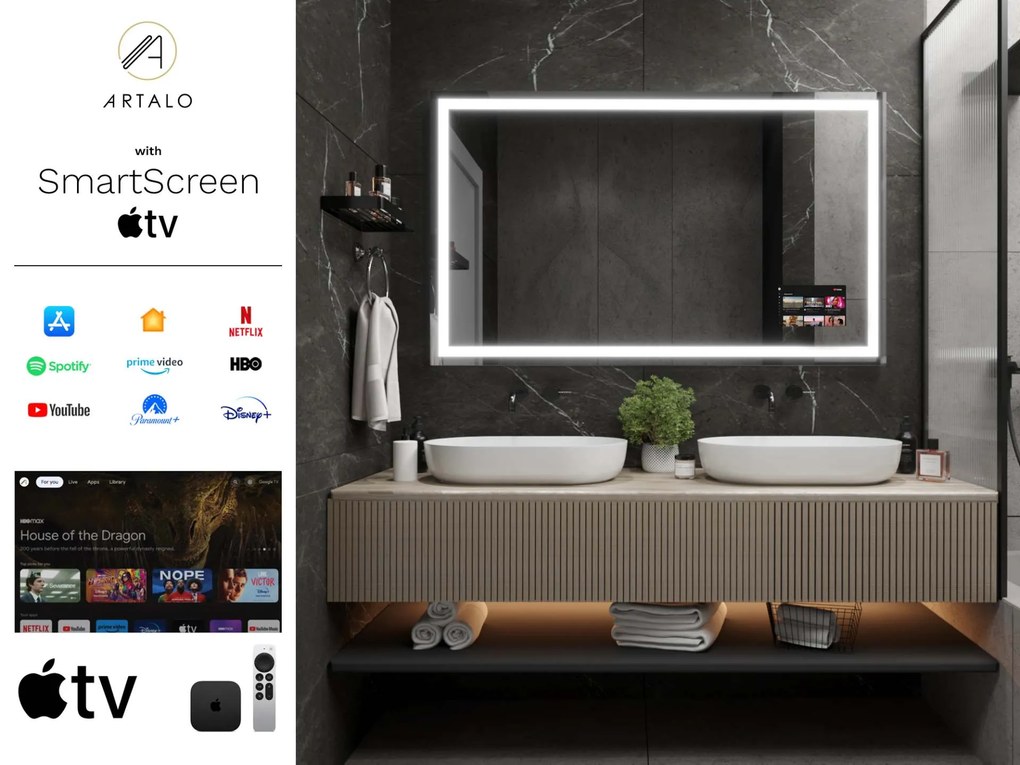 Specchio LED in cornice per bagno M7