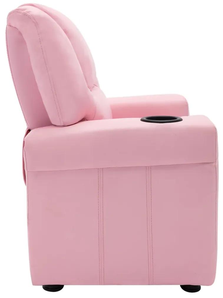 Poltrona reclinabile per bambini in similpelle rosa