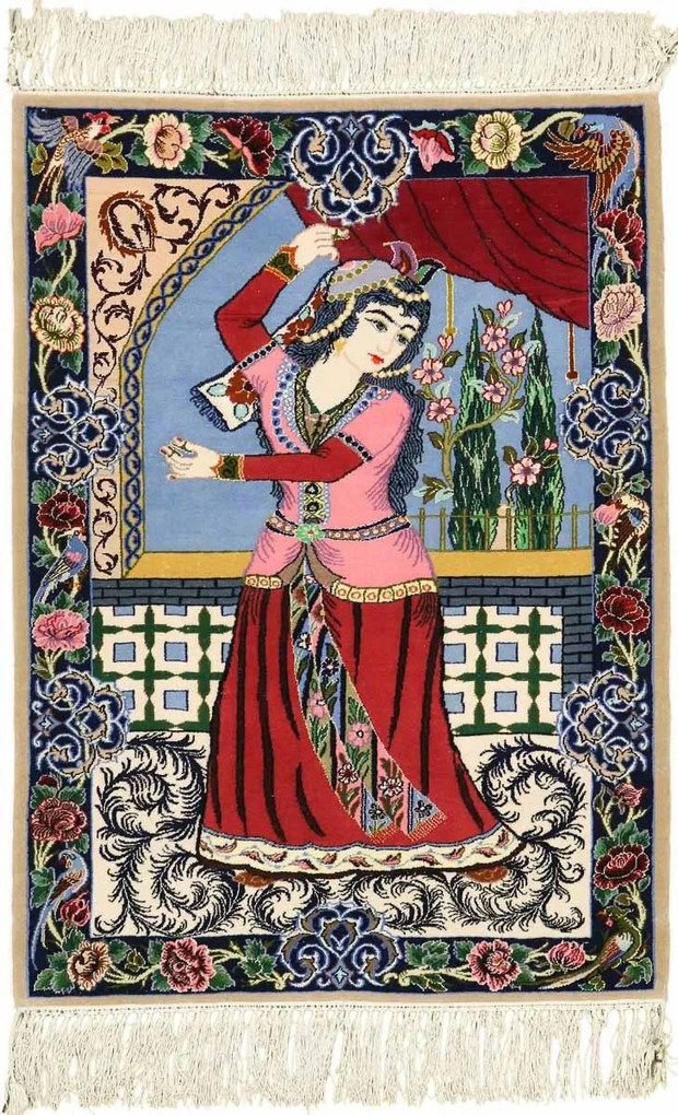 Isfahan Tappeto persiano 100 x 70 Blu (Iran) Annodato A Mano