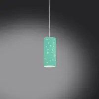 Sospensione Moderna A 1 Luce Pois In Polilux Bicolor Verde Made In Italy