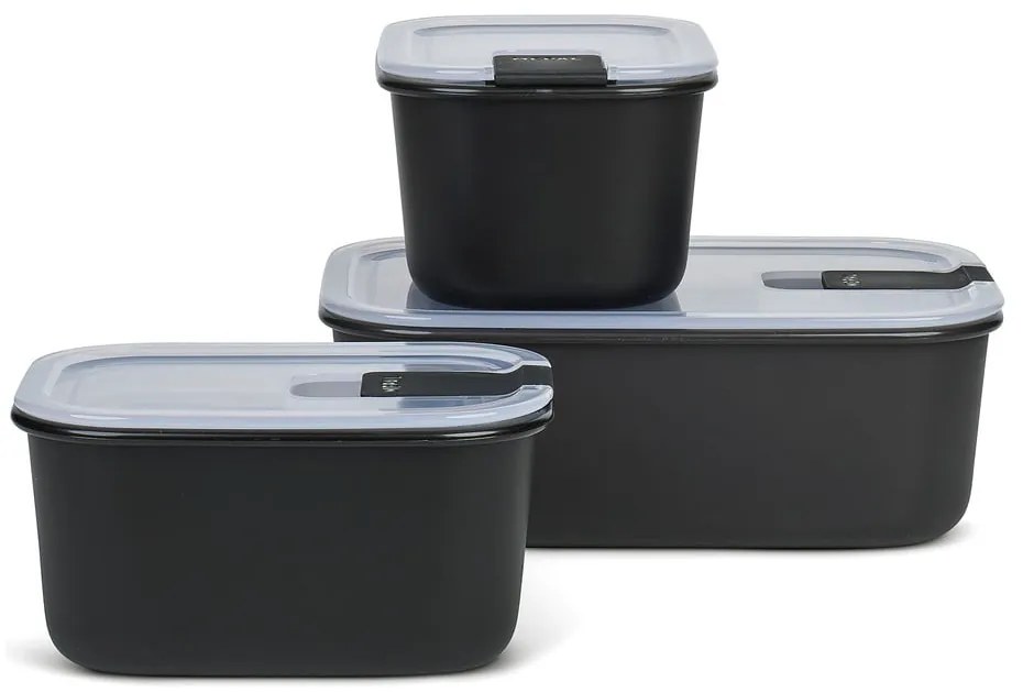 Scatole per alimenti in set da 3 Nordic black - Mepal