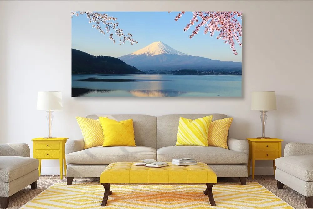 Quadro su tela – Vista dal lago sul Fuji