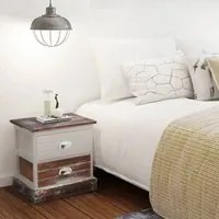 Comodini 2 pz Marrone e Bianco 242885