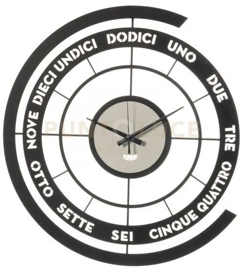 Orologio skipper nero e bianco marmo in ferro 45x50cmh