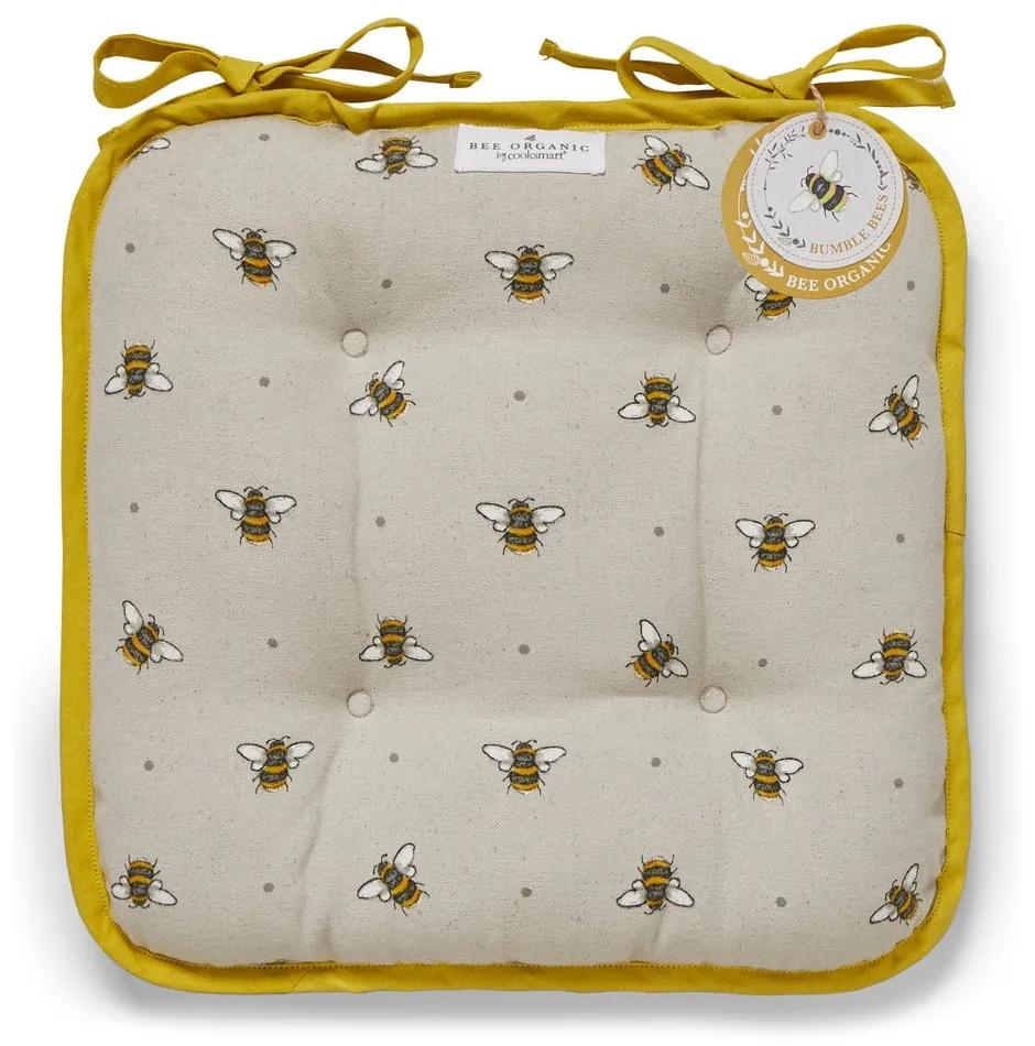 Cuscino di seduta in cotone beige e giallo Bumble Bees - Cooksmart ®