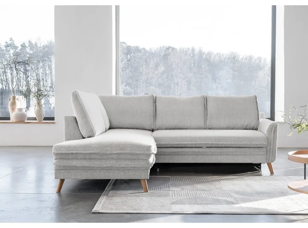 Divano letto angolare beige (angolo sinistro) Charming Charlie - Miuform