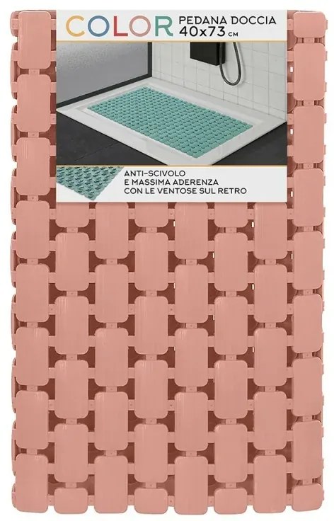 Tappetino antiscivolo doccia rosa 40x73 cm in plastica Spring