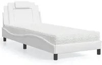 Letto con Materasso Bianco 80x200 cm in Similpelle 3208755