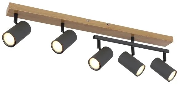 Globo 57911-5G - Faretto ROBBY 5xGU10/35W/230V marrone/nero