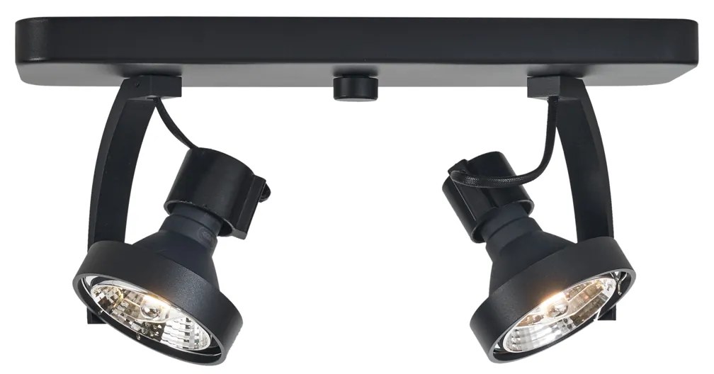 Faretto da soffitto di design nero GU10 70mm 2 luci regolabile - Vo