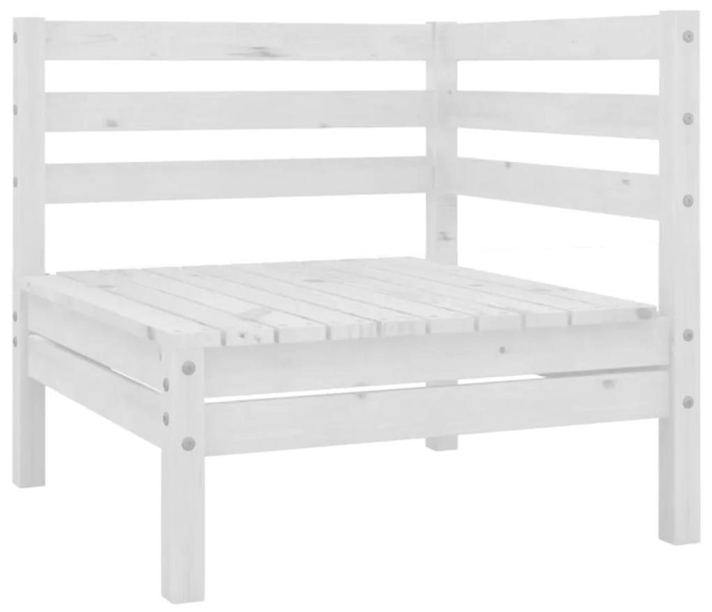 Set divani da giardino 7 pz bianco in legno massello di pino