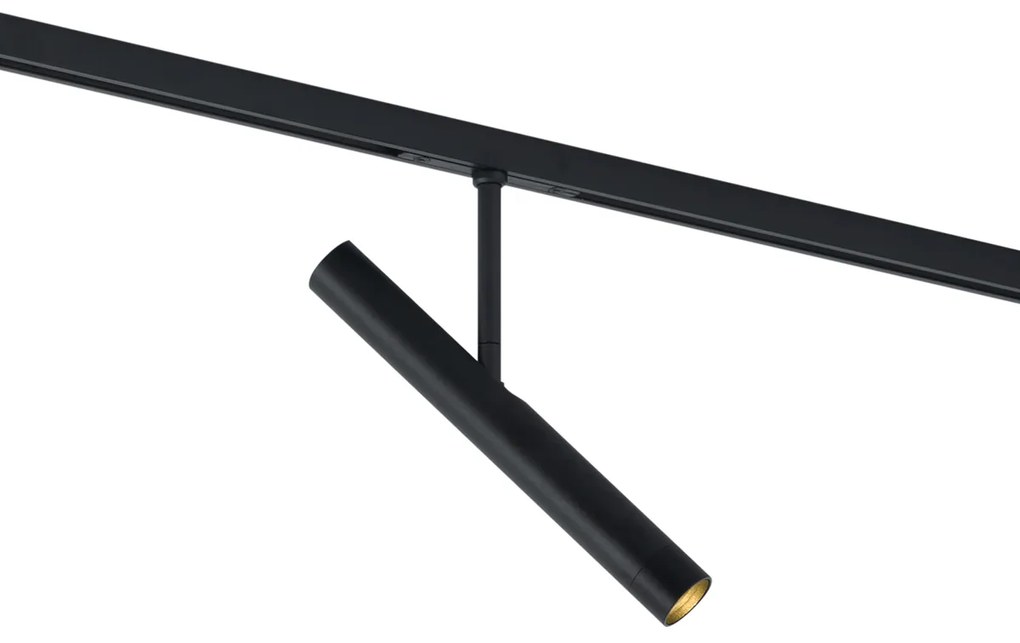 Faretto moderno nero per sistema a binario monofase - Slimline Avery