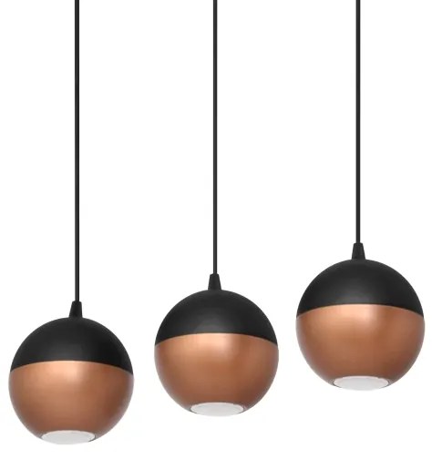 Lampadario LED a sospensione con filo MIDWAY 3xGU10/4,8W/230V nero/rame