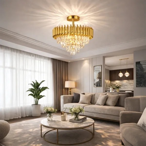 Brilagi - Lampadario da soffitto ECLIPSE 7xE14/10W/230V Ø 48 cm oro